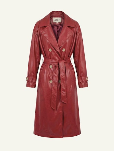 ZUBEK Between-Seasons Coat in Burgundy, Item view