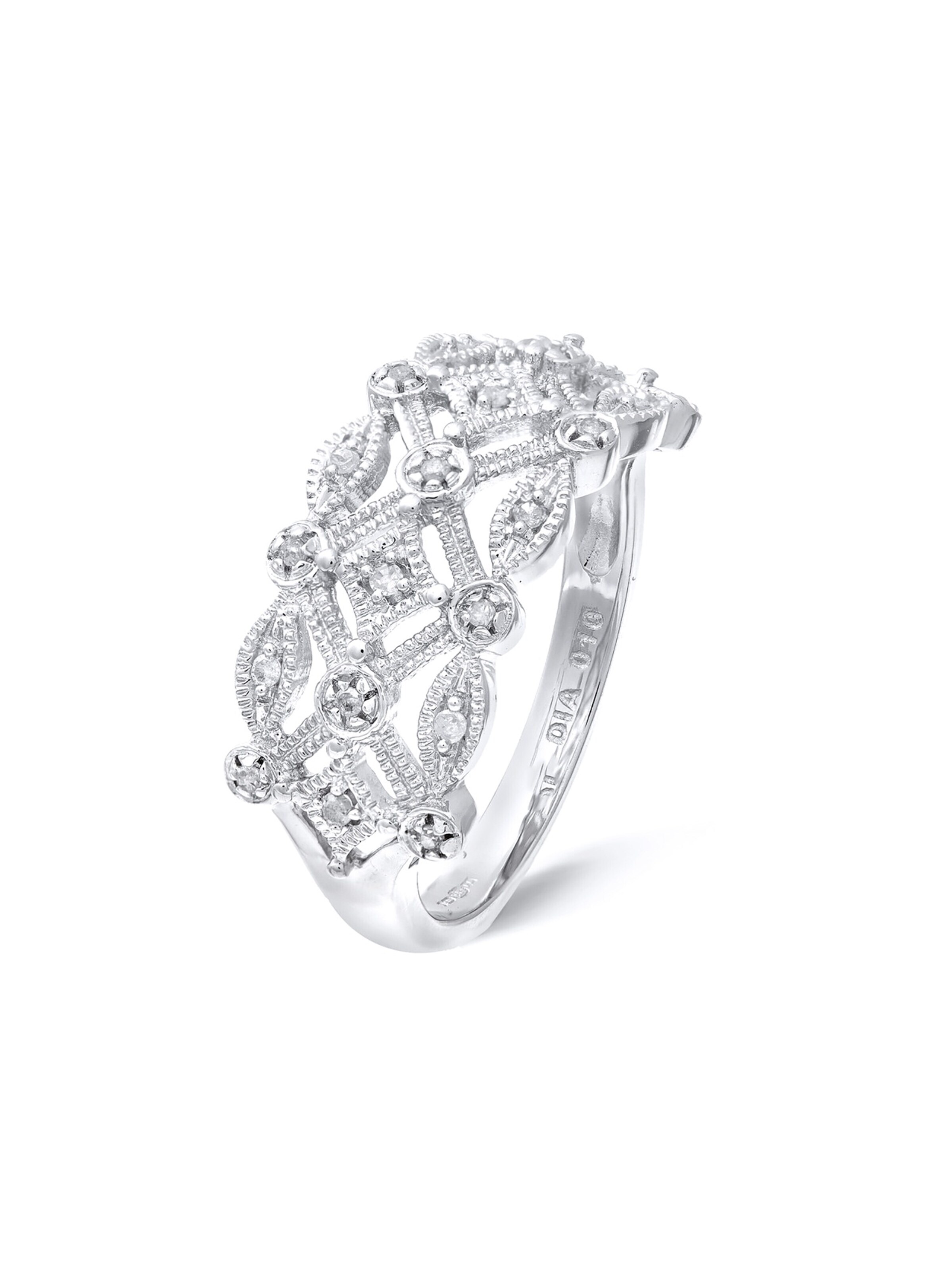 Anello 'Ring aus 375 Weißgold mit Diamant' di DIAMANT LETERNEL in argento