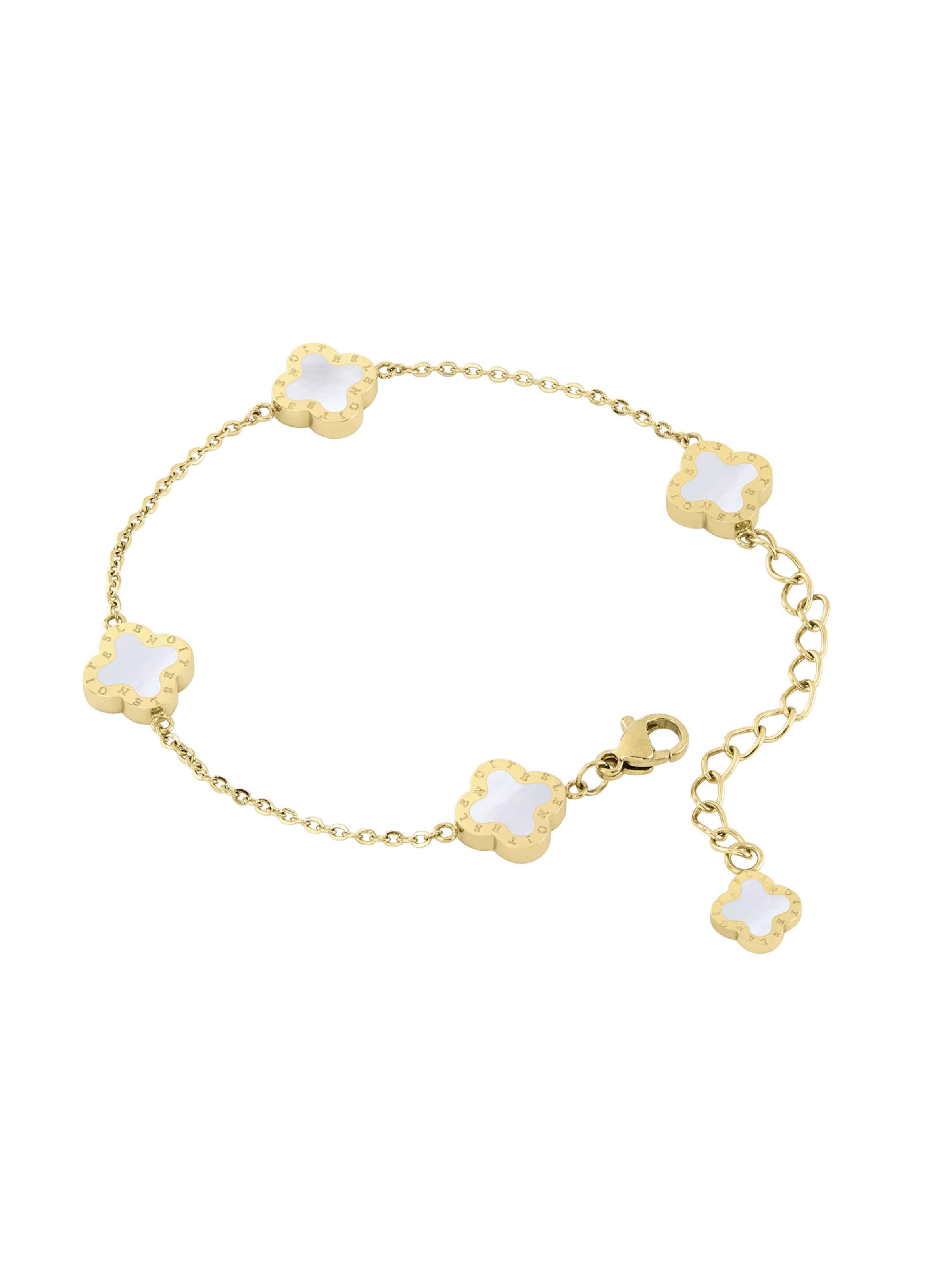 Bracelet 'Four-leaf Clover Mini 19' Lenoites en or : devant