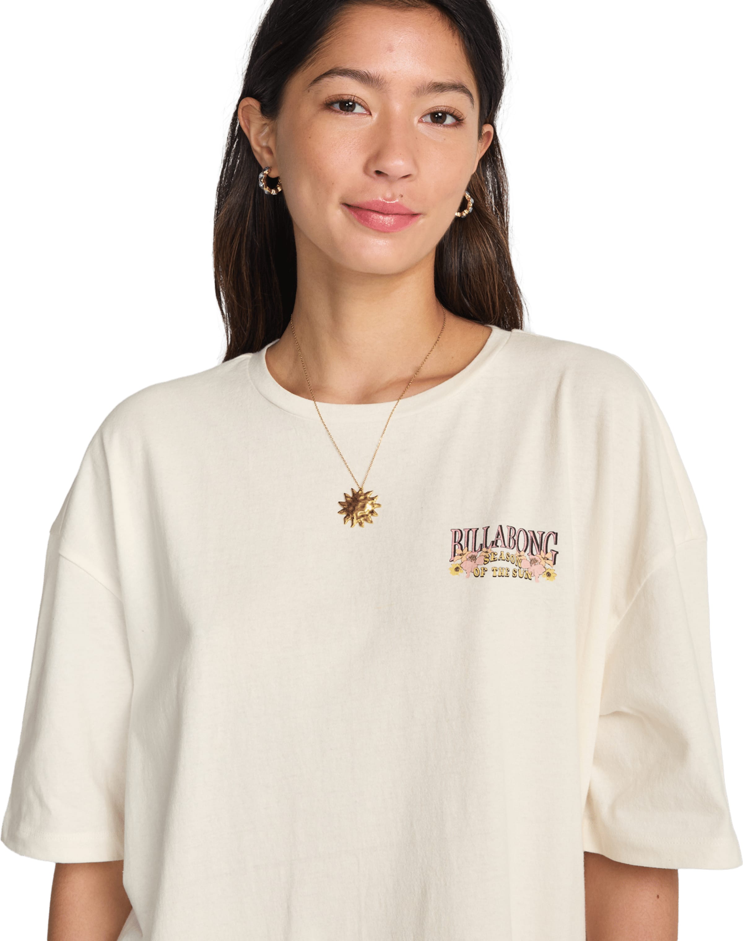 BILLABONG Tričko 'Floral Rocker' – bílá