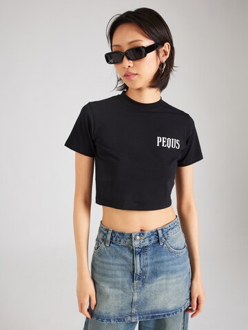 T-shirt Pequs en noir : devant