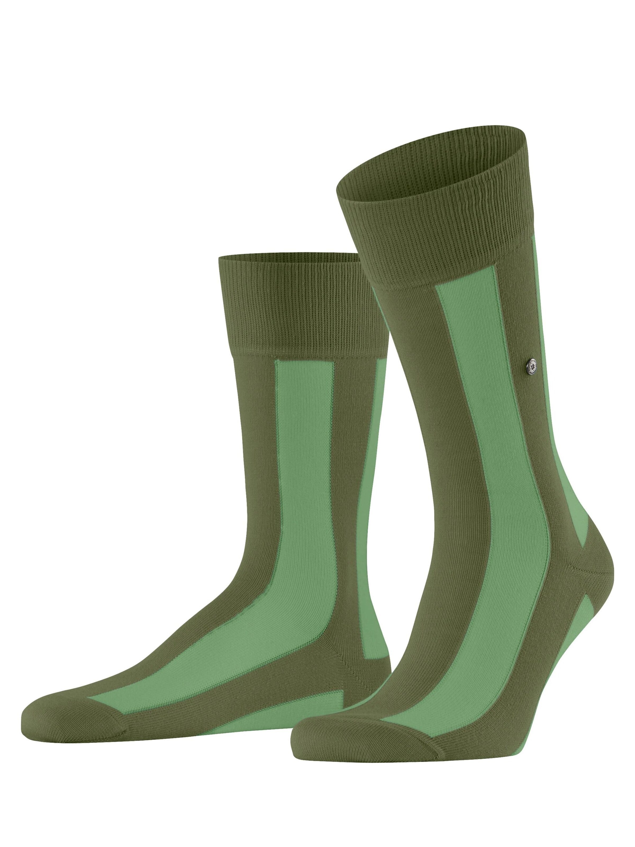 BURLINGTON Socks 'Retro Lines' in Green: front