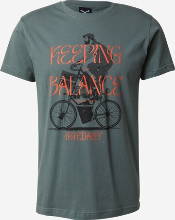 Iriedaily Tričko 'Balance Bike' - Zelená: predná strana