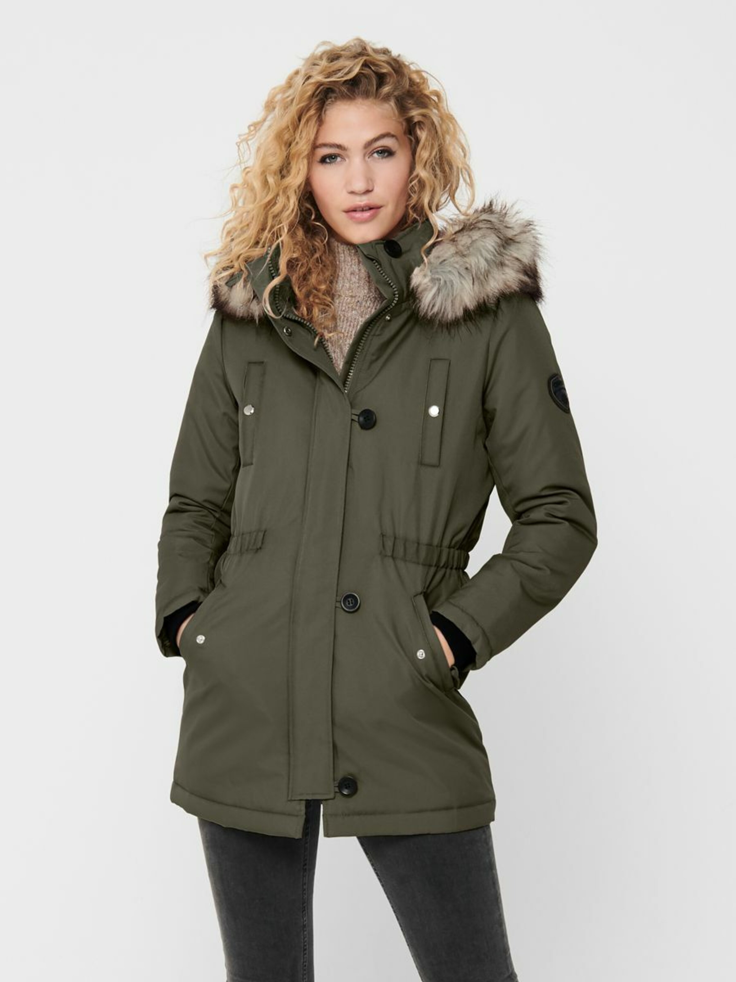 Frauen Große Größen ONLY Winterparka in Oliv - WF63743 Frauen Große Größen ONLY Winterparka in Oliv - WF63743
