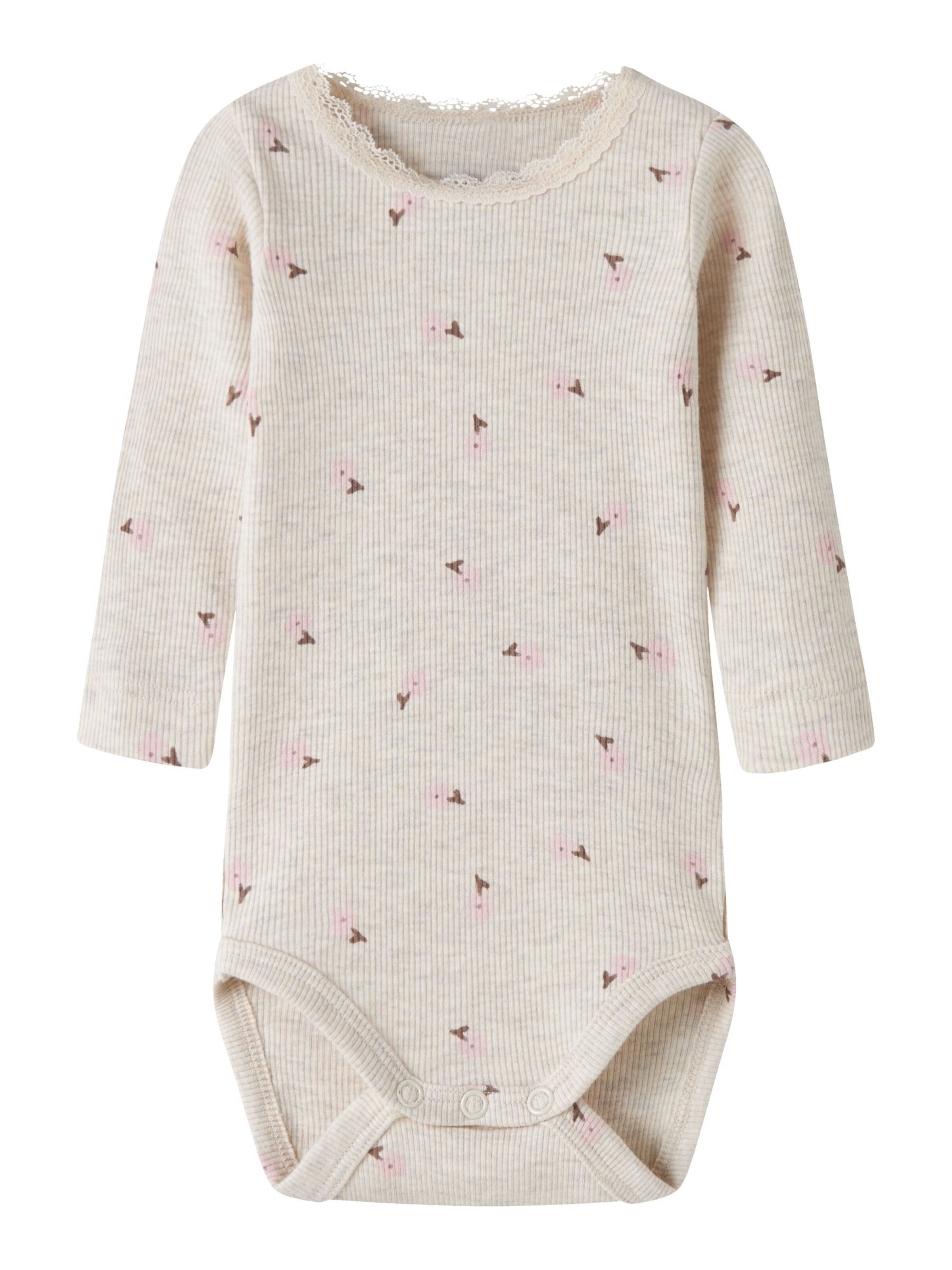 NAME IT Rompertje/body 'NBFLAUREL' in Beige: voorkant