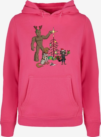 ABSOLUTE CULT Sweatshirt 'Guardians Of The Galaxy - Holiday Festive Group' in Pink: predná strana