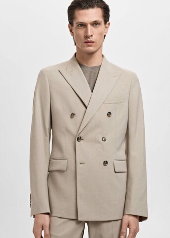 MANGO MAN Slim fit Suit Jacket 'Monaco-I' in Beige: front