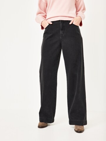 PADDOCKS Wide Leg Jeans 'Marlene' in Schwarz: Vorderseite
