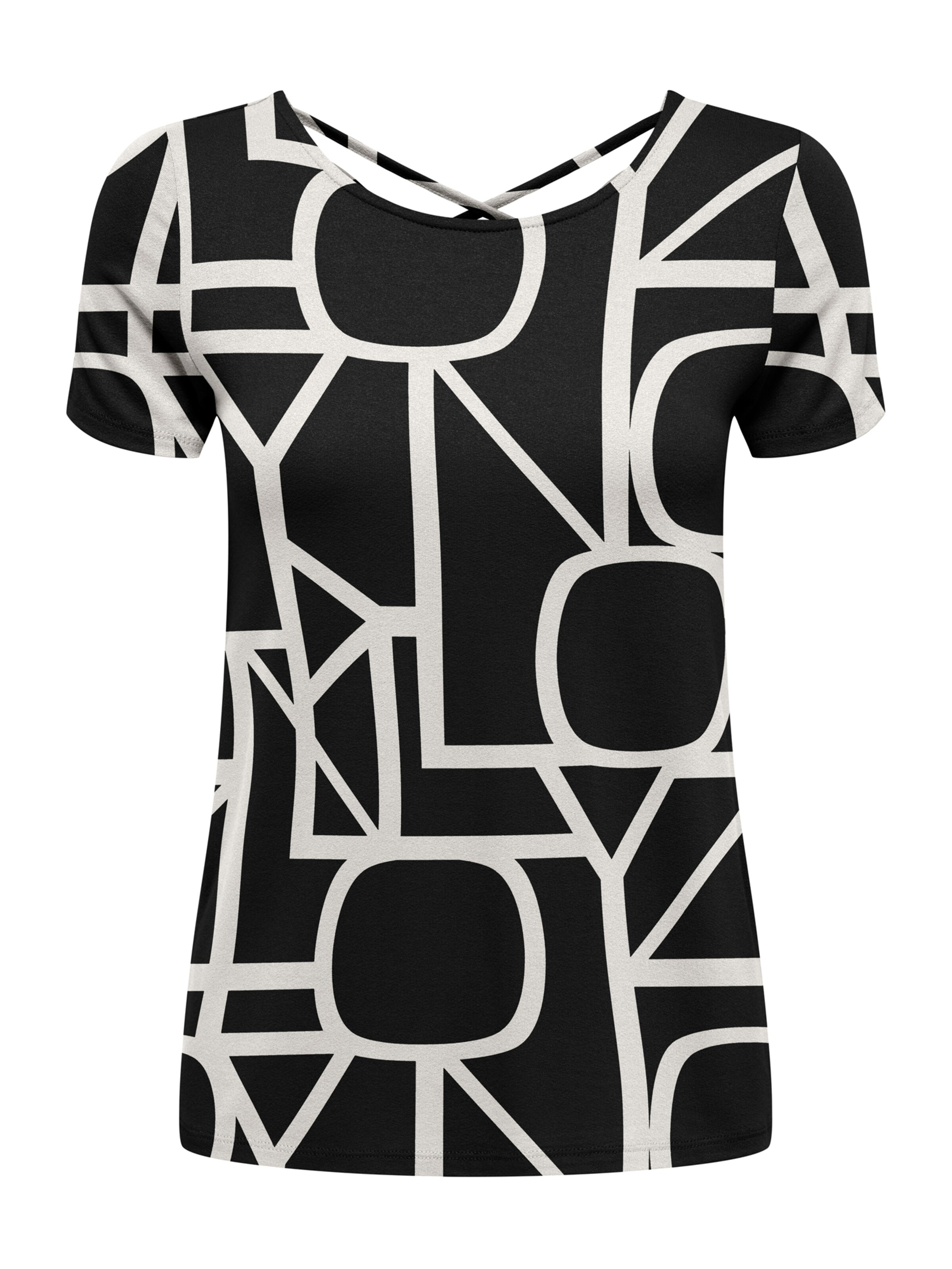 ONLY Shirt 'ONLBERA' in de kleur Zwart / Wit, Productweergave