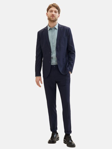 Regular Pantalon à plis TOM TAILOR en bleu