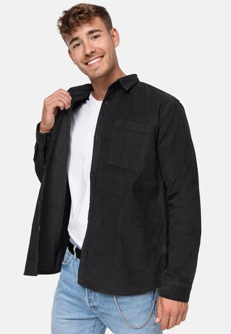 INDICODE JEANS Regular fit Overhemd 'Thyge' in Zwart