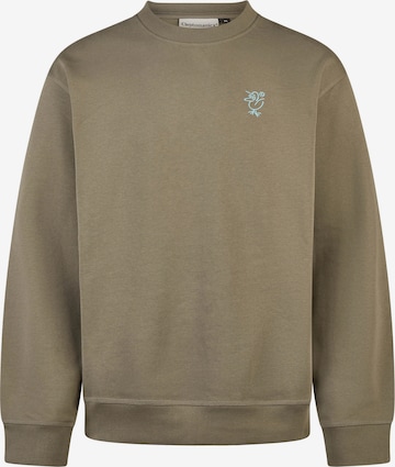 Cleptomanicx Pullover 'Sketch Gull' in Braun: Vorderseite