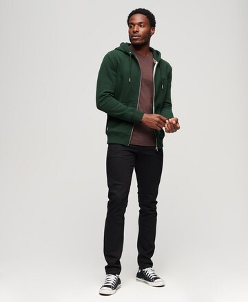 Superdry Sweatjacke 'Essential' in Grün: Vorderseite