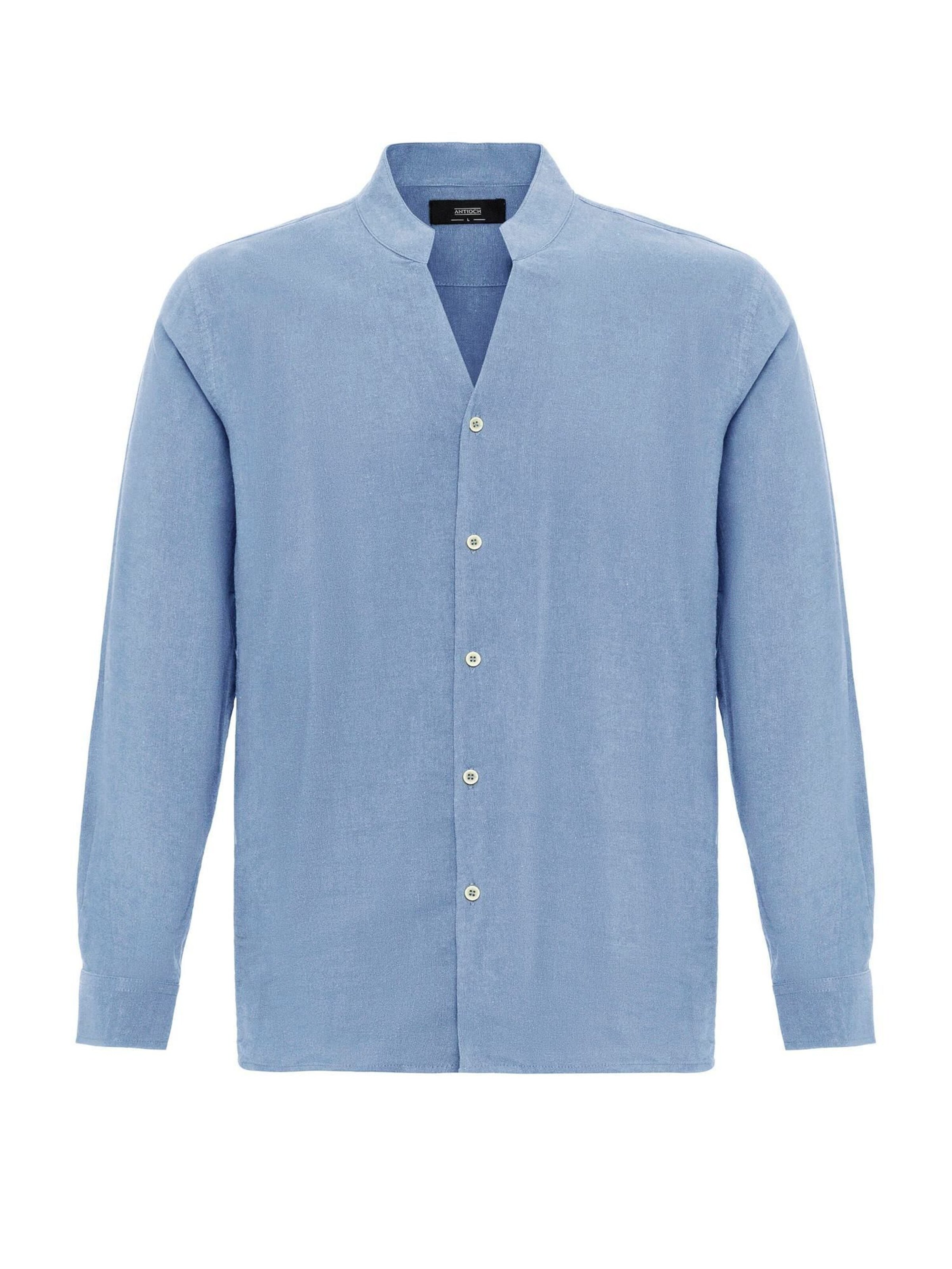 Antioch Rovný strih Košeľa - Modrá: predná strana