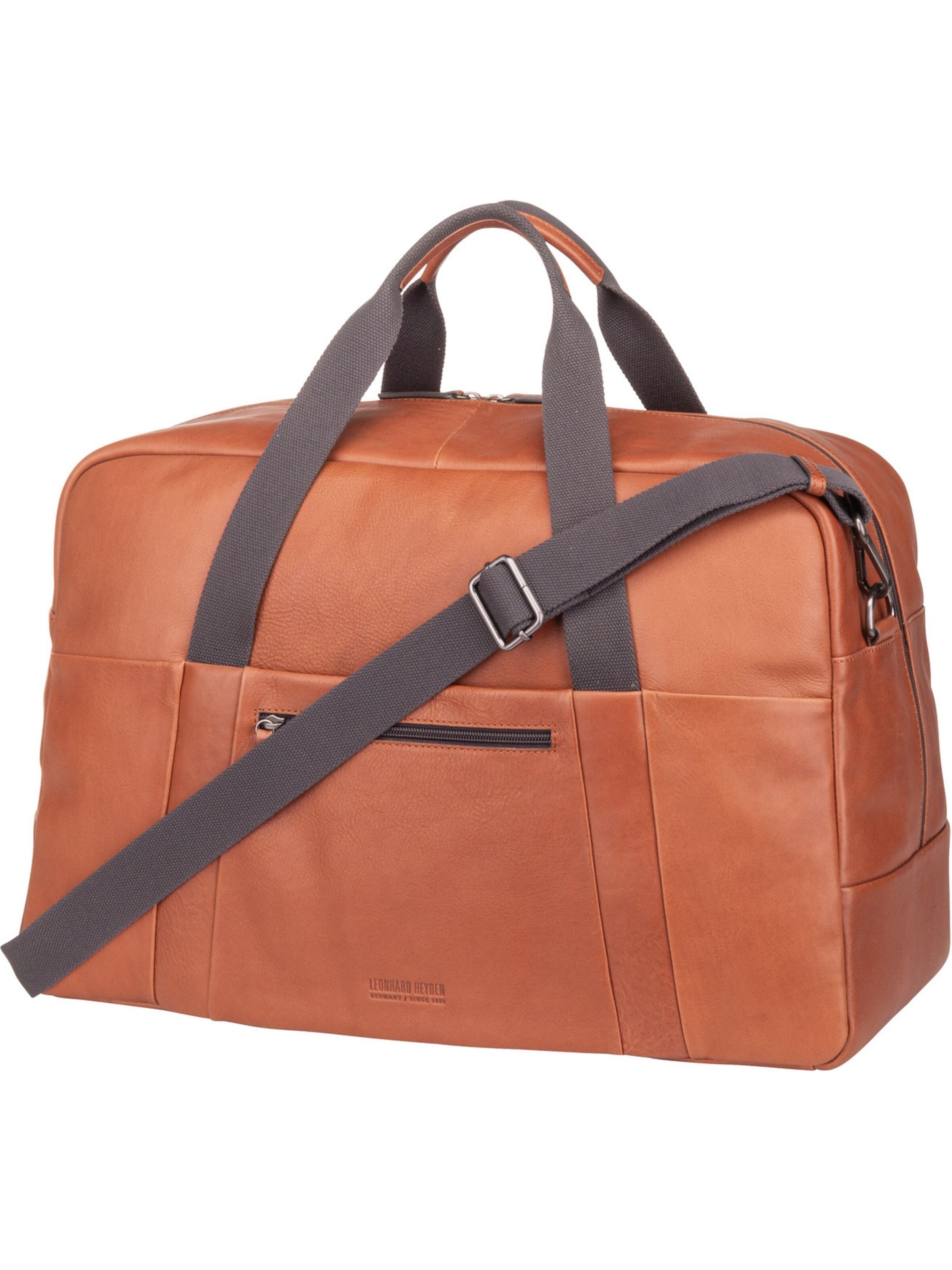 LEONHARD HEYDEN Weekend bag 'Hamburg' in Brown: front