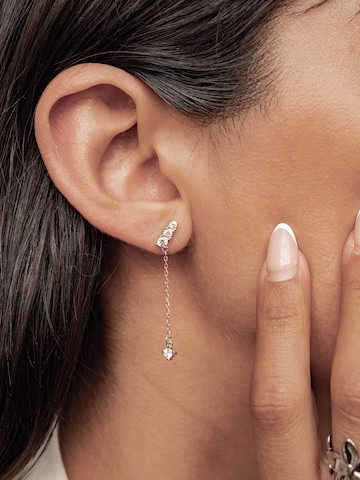 Hey Happiness - Pendientes 'Crystal Bar Dangle' en plata: frente