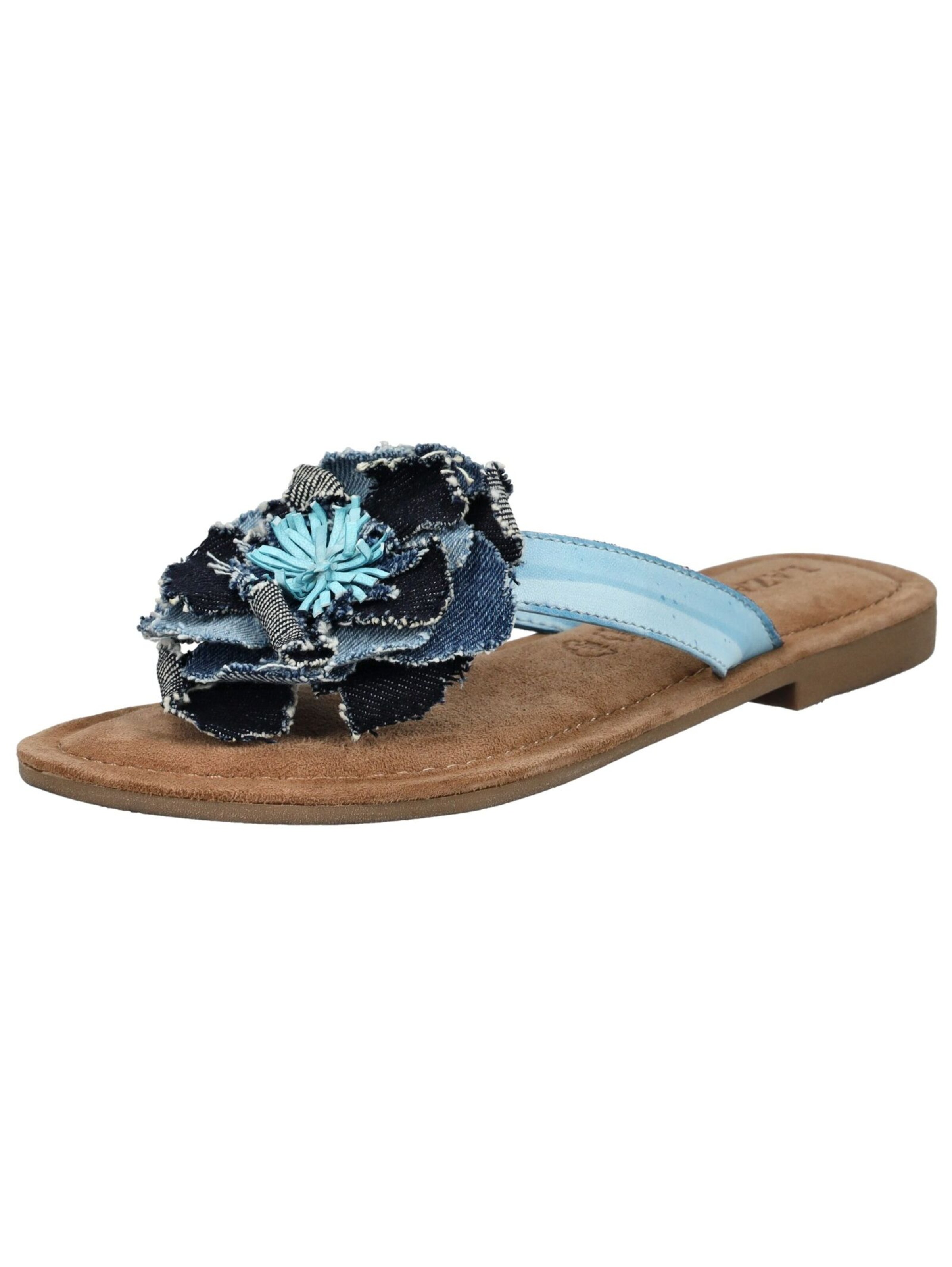 Tongs LAZAMANI en bleu : devant