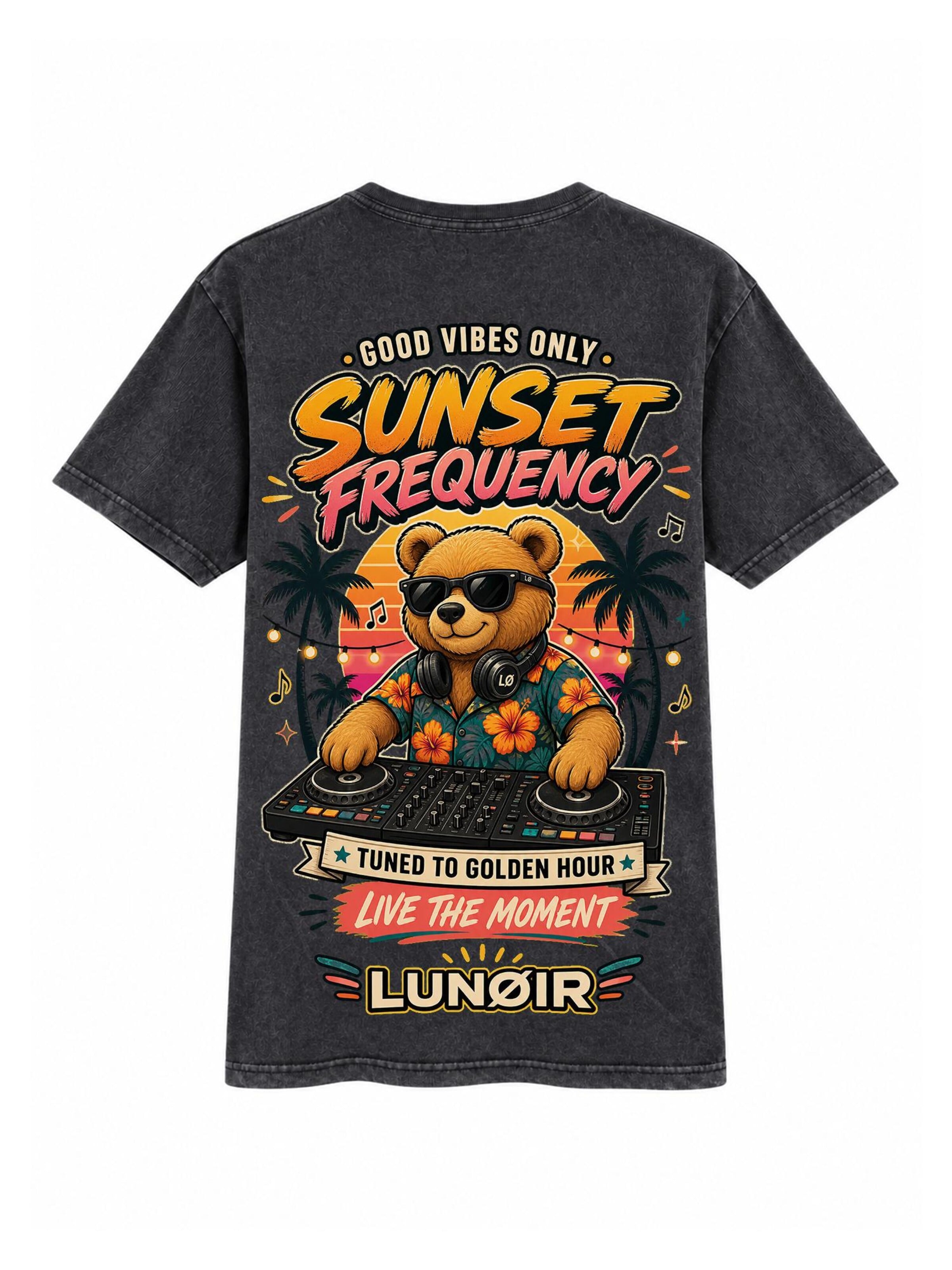 LUNØIR Studio Shirt 'Sunset Frequency'‌‌‌‌‌‌‌‌‌‌ in Schwarz: Vorderseite