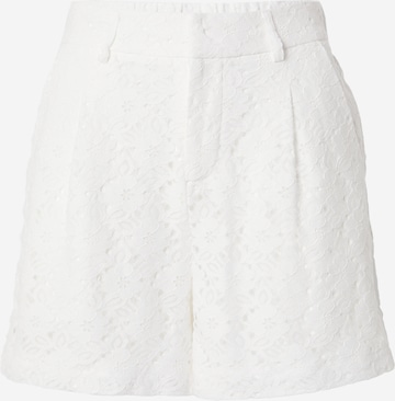 Molly BRACKEN Regular Pleat-Front Pants in White: front