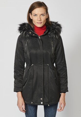 KOROSHI Between-Seasons Parka in Black: front