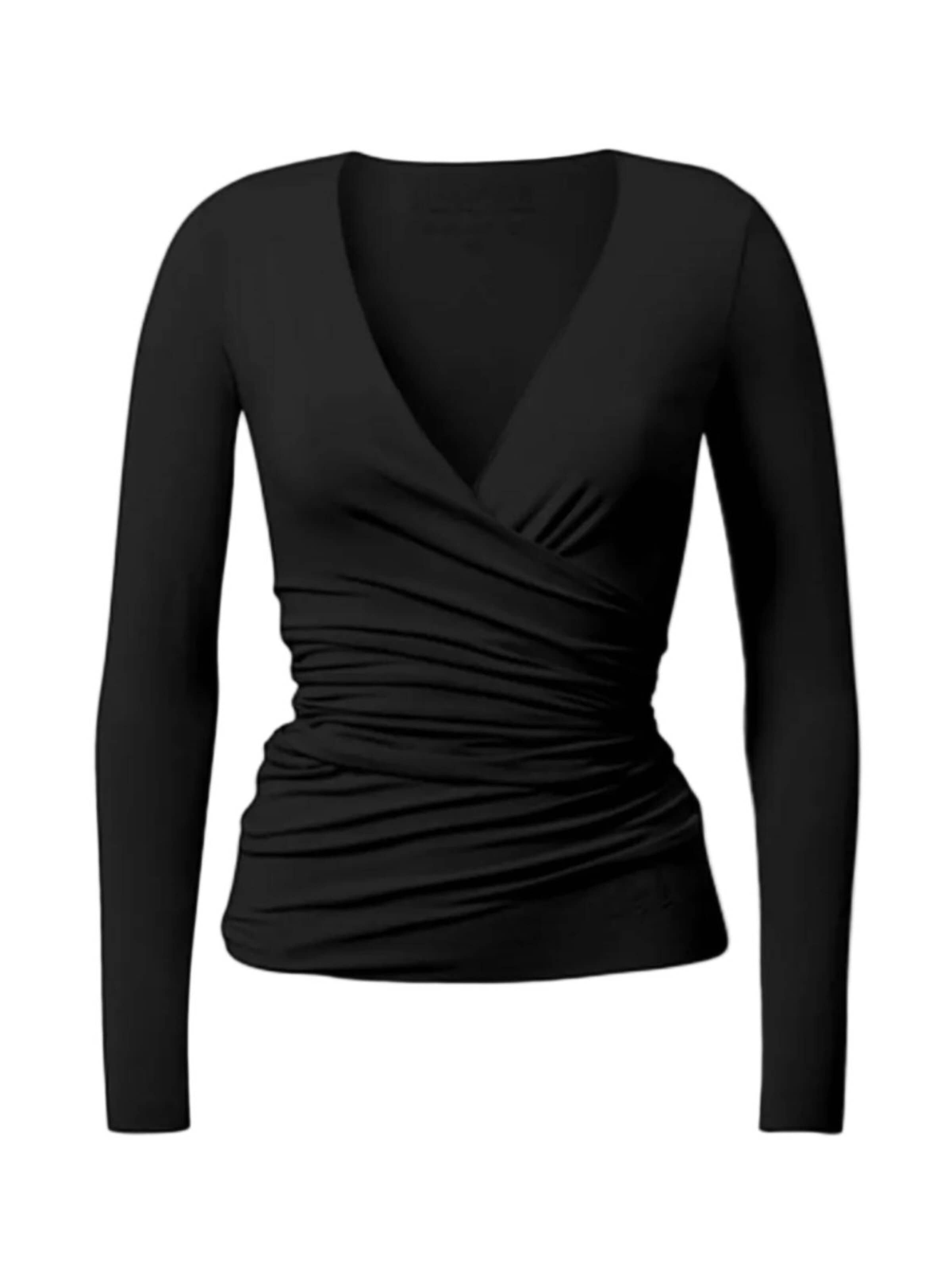 CURARE Yogawear Sports Top 'Wickeltop' in Black: front