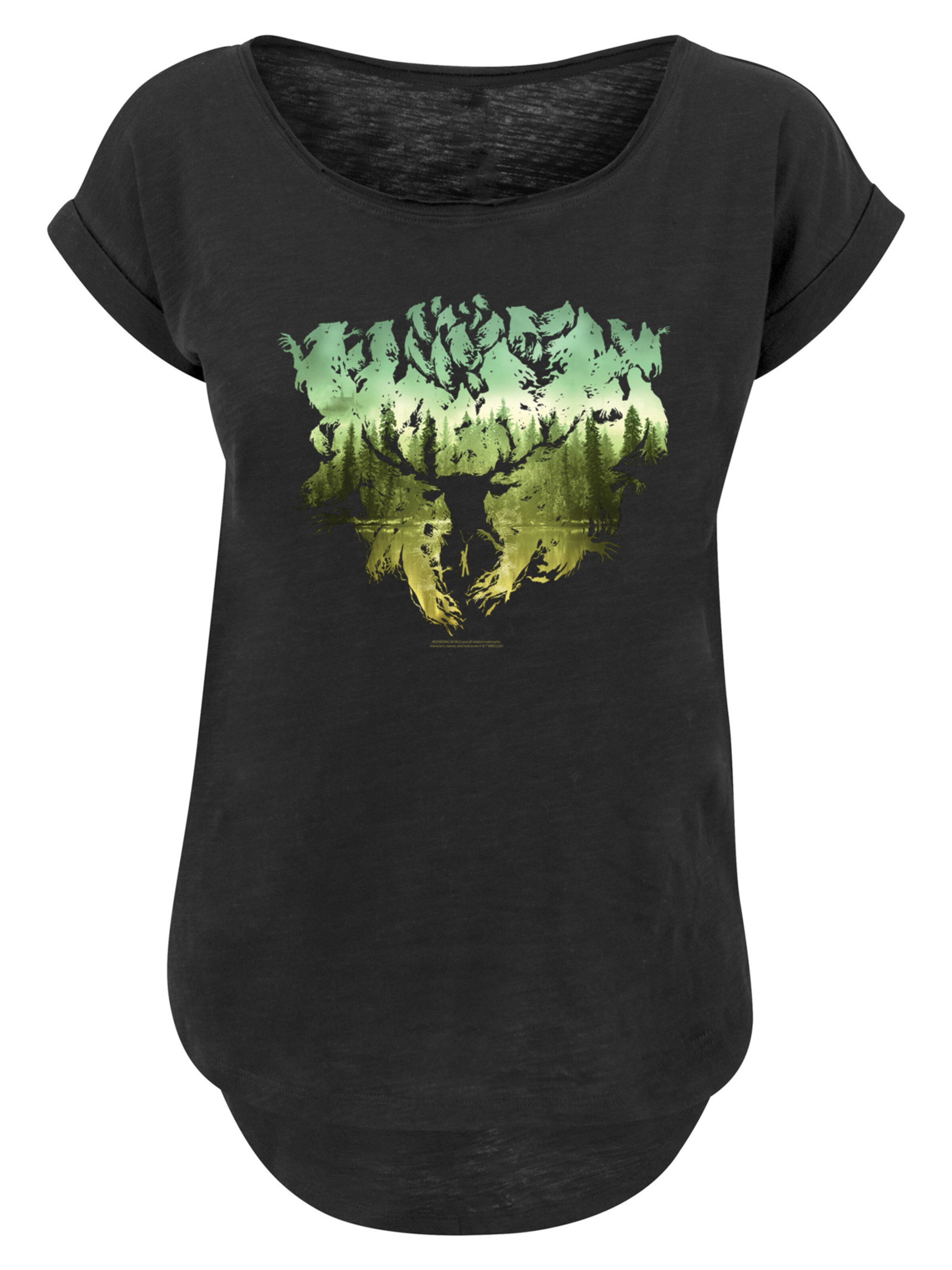 T-shirt 'Harry Potter Magical Forest' F4NT4STIC en noir : devant