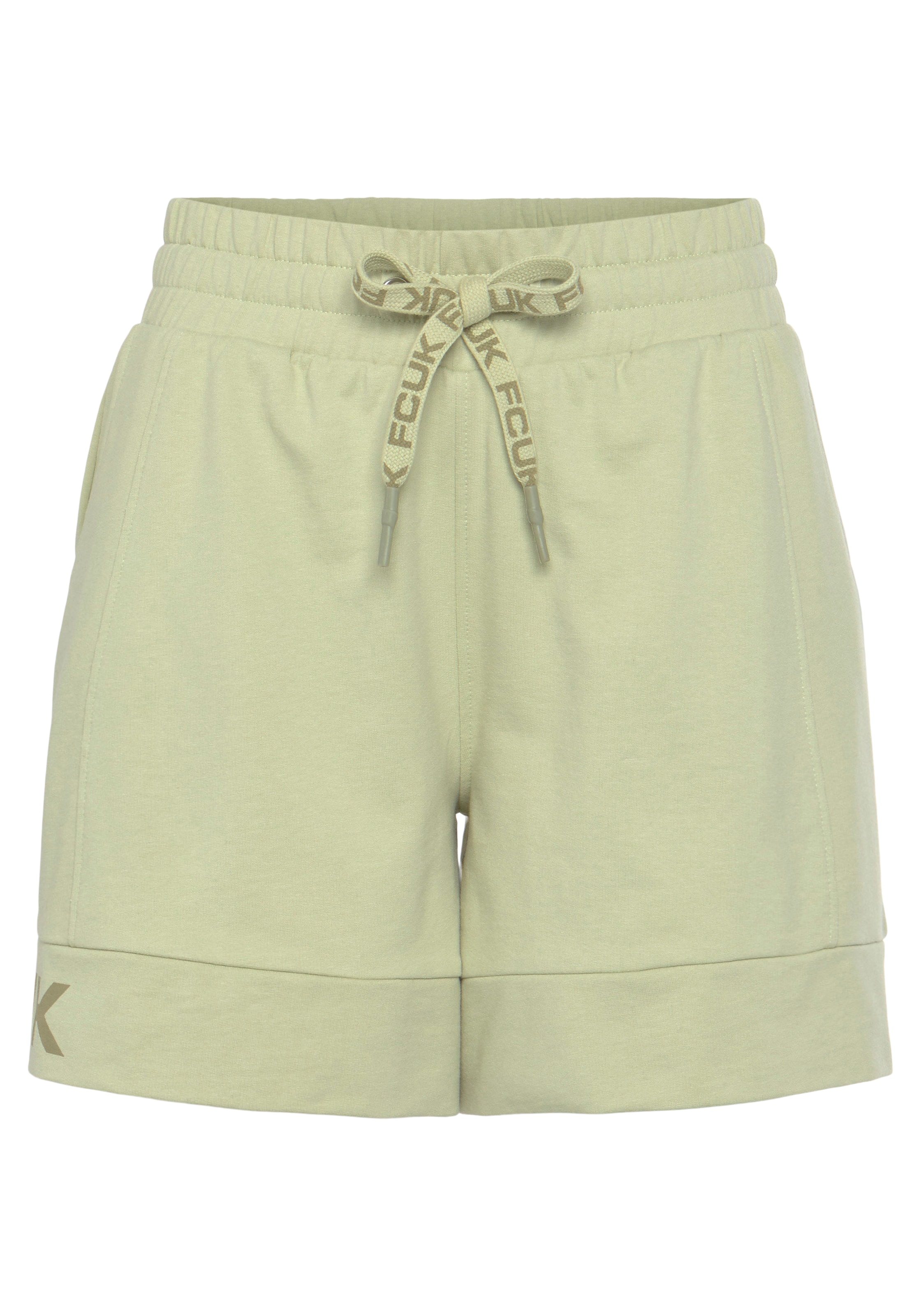 FCUK Široke hlačnice Hlače | zelena barva: sprednja stran