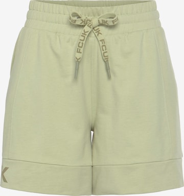 FCUK Wide leg Pants in Green: front