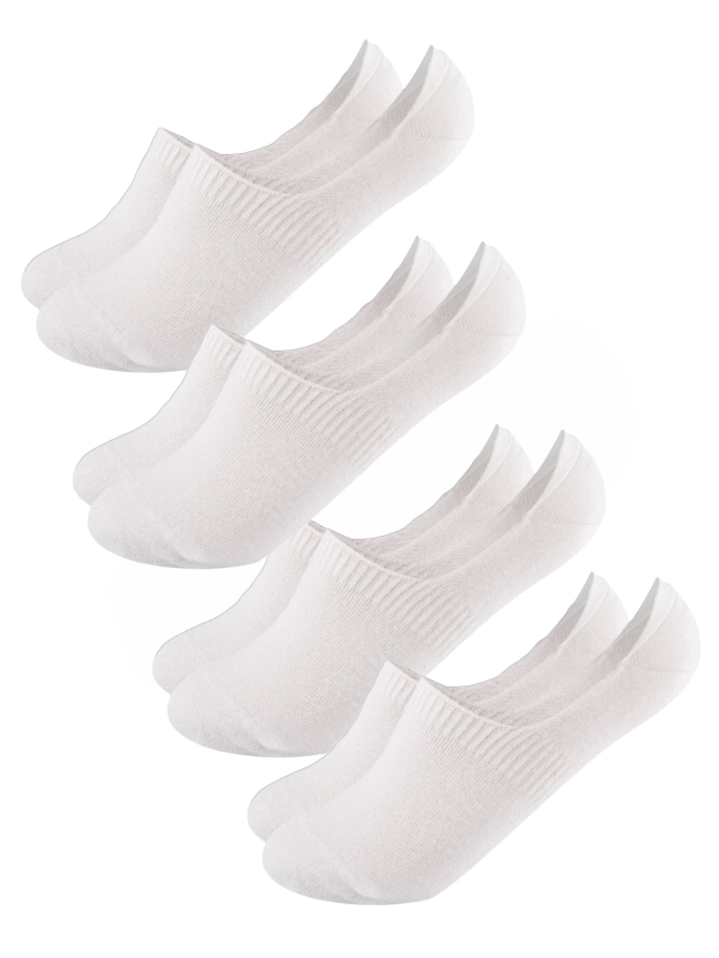 footnote Ankle socks 'Footnote Füßlinge - unsichtbare Low Cut Sneakersocken mit Silikon - 8 Paar' in White: front