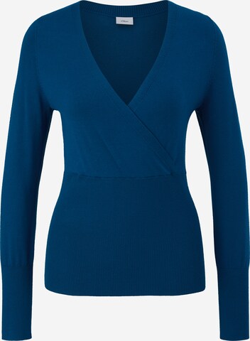 s.Oliver BLACK LABEL Trui in Blauw: voorkant