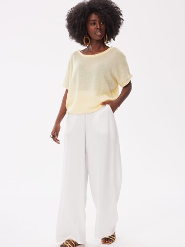 Blue Shadow Wide leg Pants in Beige