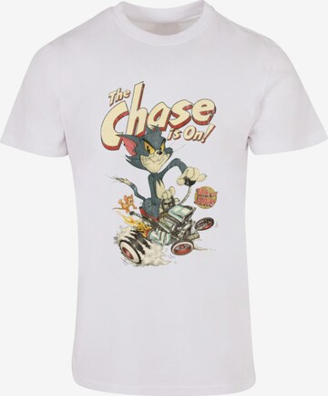 ABSOLUTE CULT Shirt 'Tom And Jerry - The Chase Is On' in White: front