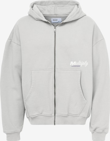 Multiply Apparel Zip-Up Hoodie in Grey: front