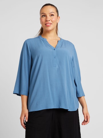 EVOKED - Blusa 'ELLA' en azul: frente