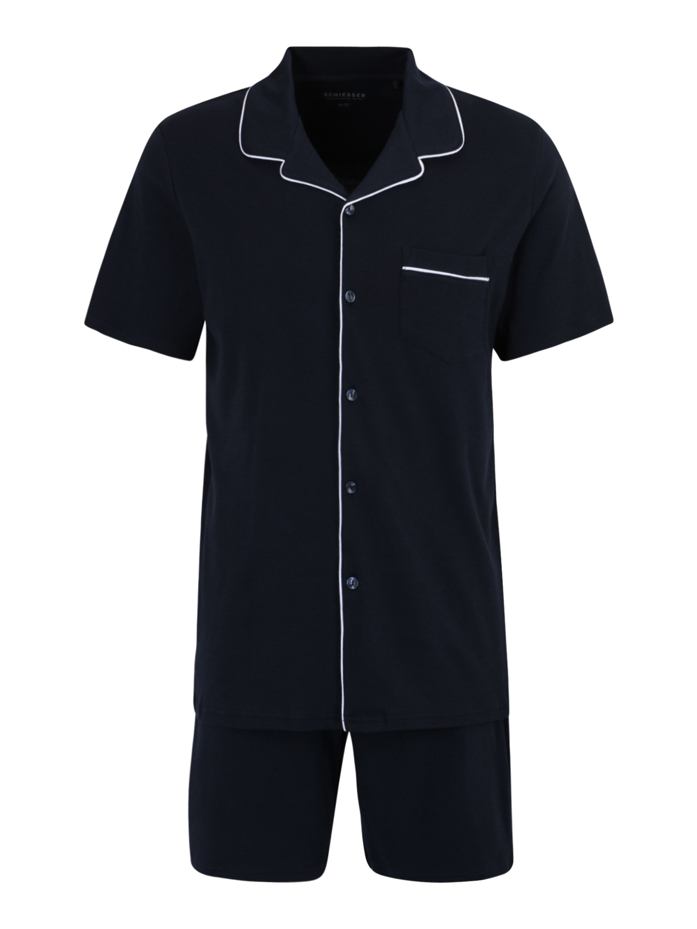 SCHIESSER Pajama short in Blue: front