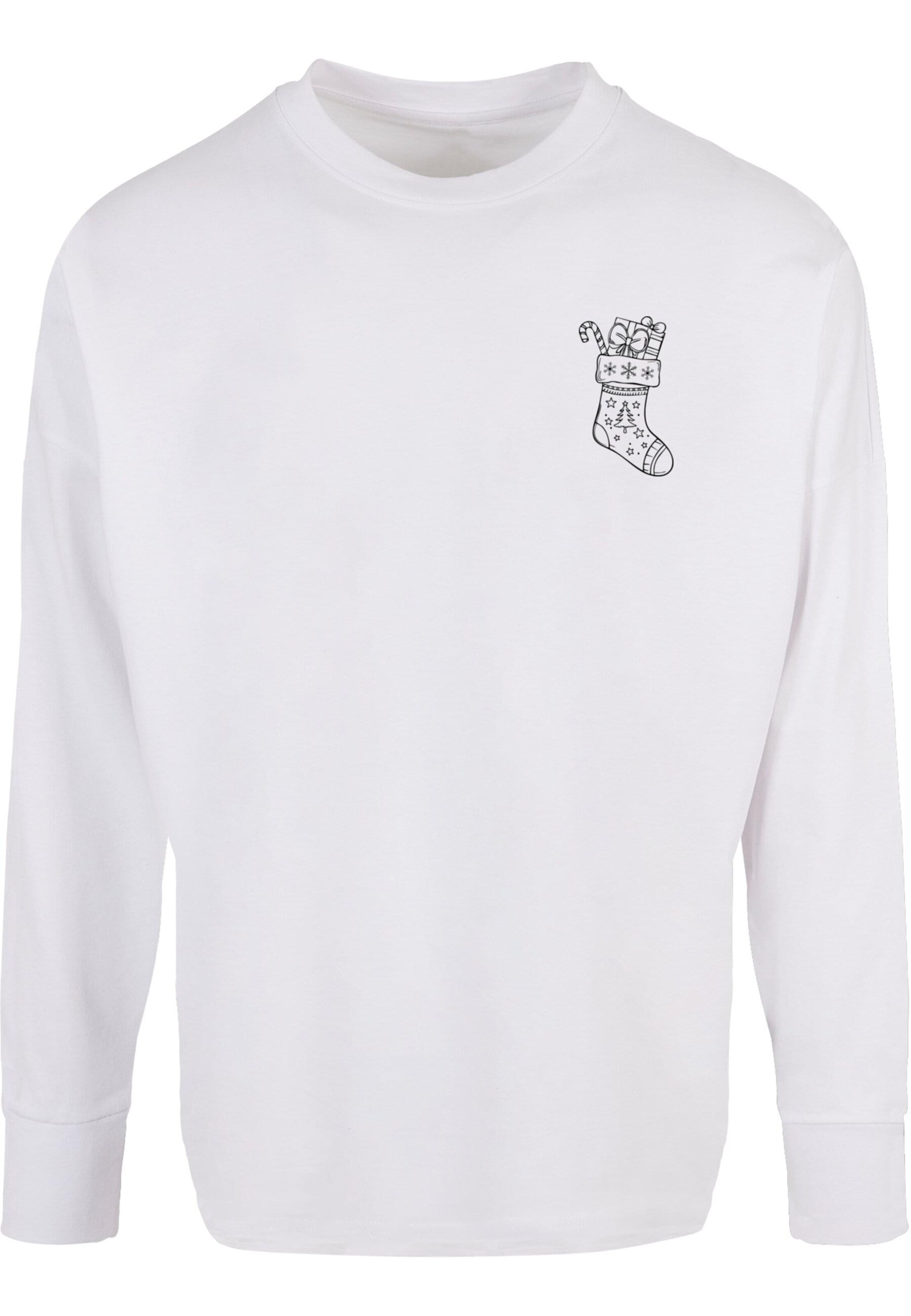 Maglietta 'Christmas Socks' di Merchcode in bianco: frontale