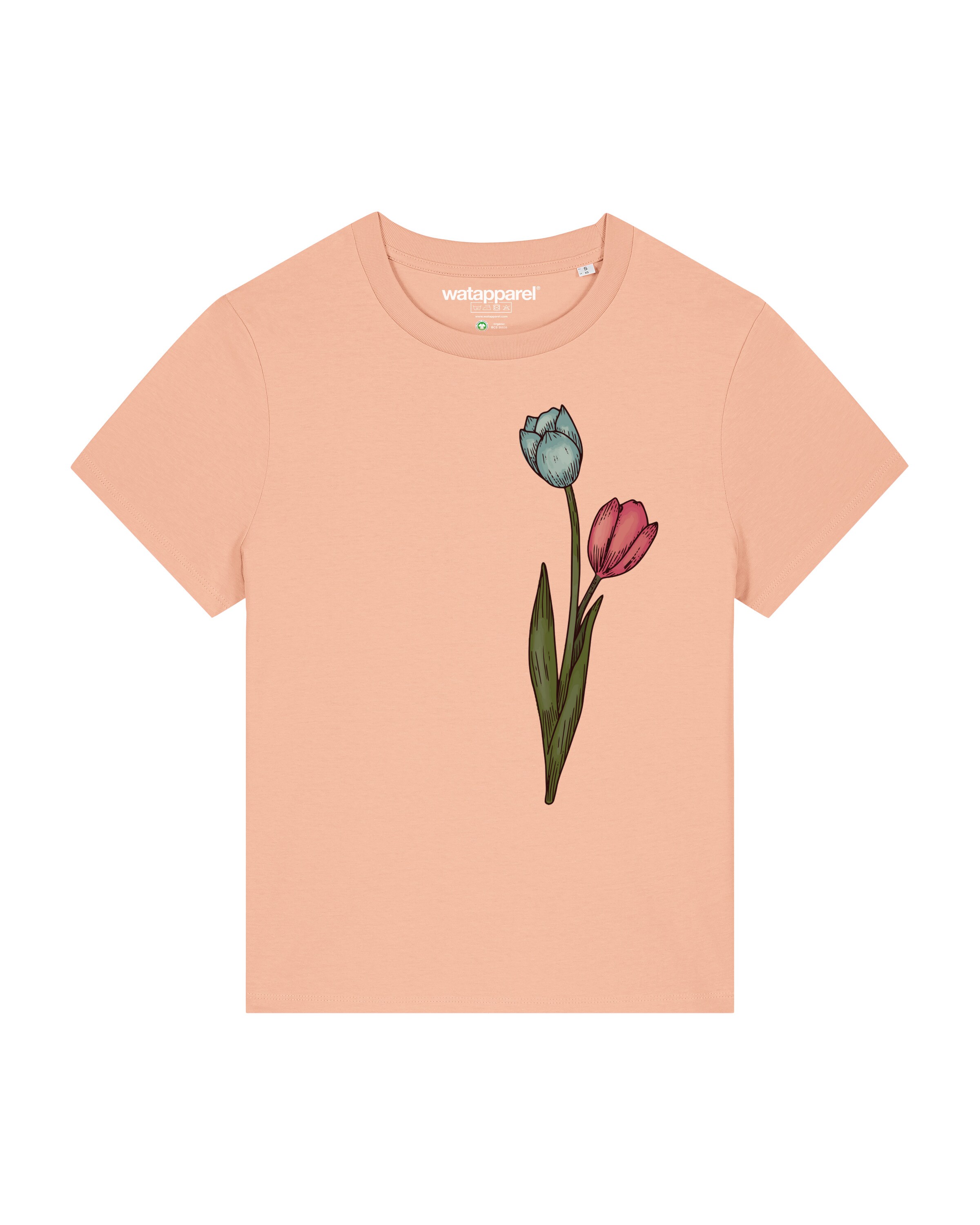 Maglietta 'Blume in Wasserfarbe 05' di Watapparel in arancione: frontale