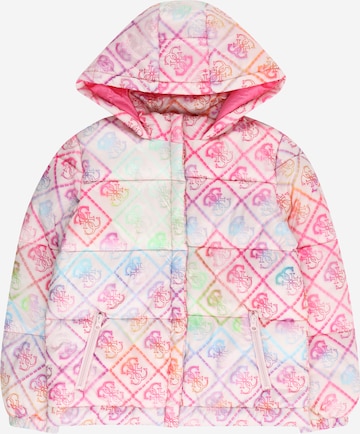 GUESS Winter Jacket in Pink: front