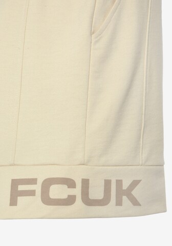 FCUK Szeroka nogawka Spodnie w kolorze beżowy