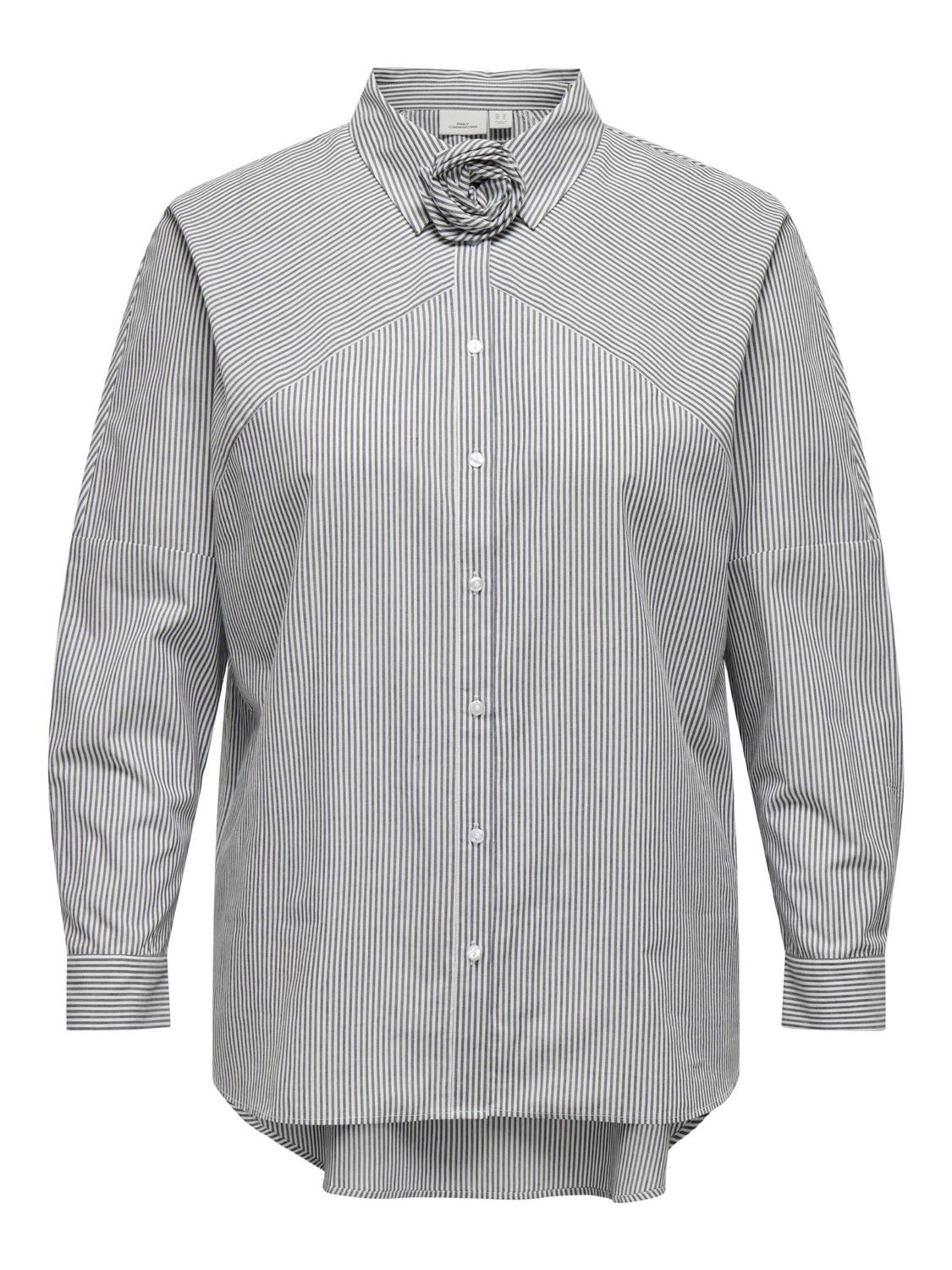 ONLY Carmakoma Bluse in Grau: Vorderseite