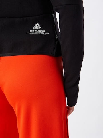 ADIDAS PERFORMANCE Athletic Zip-Up Hoodie in Black