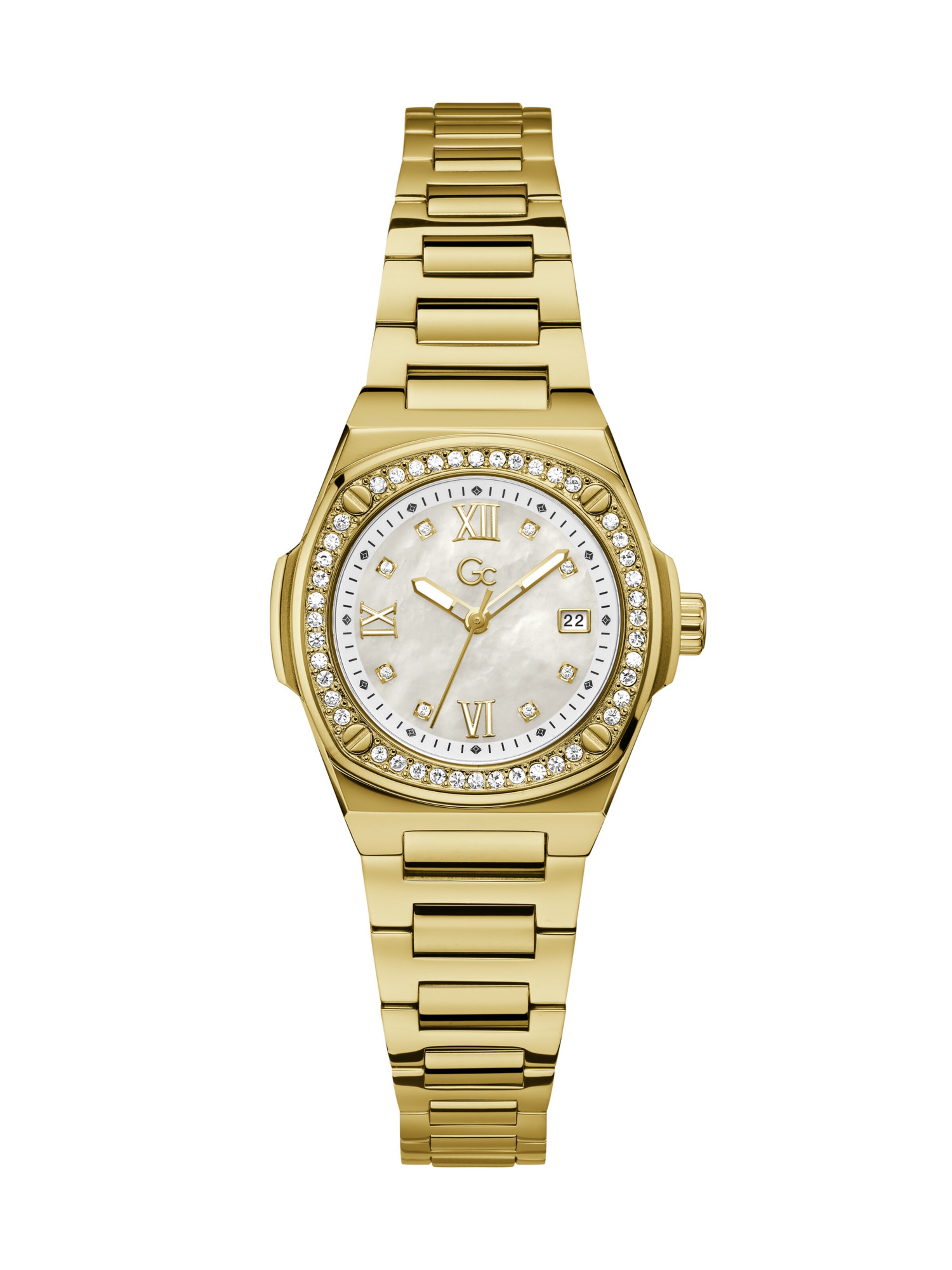 Gc Analog Watch 'Coussin' in Gold: front