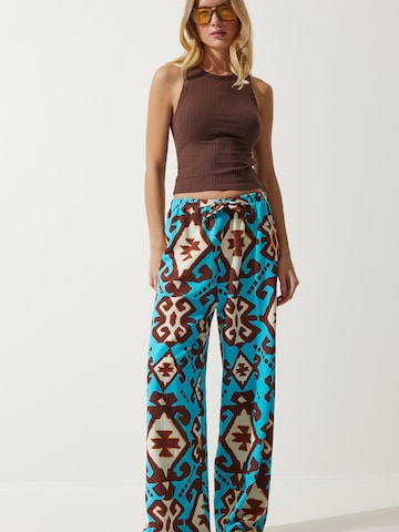 Happiness İstanbul Široke hlačnice Hlače | zelena barva