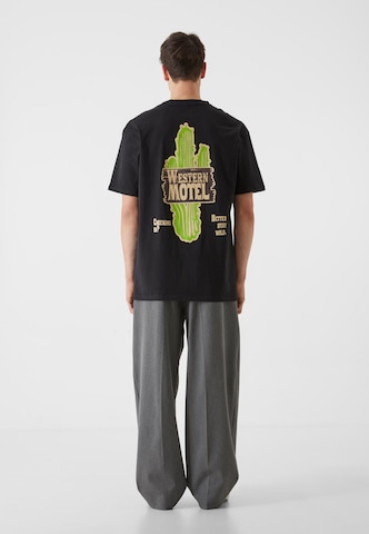 Lost Youth Shirt 'Western Motel' in Zwart