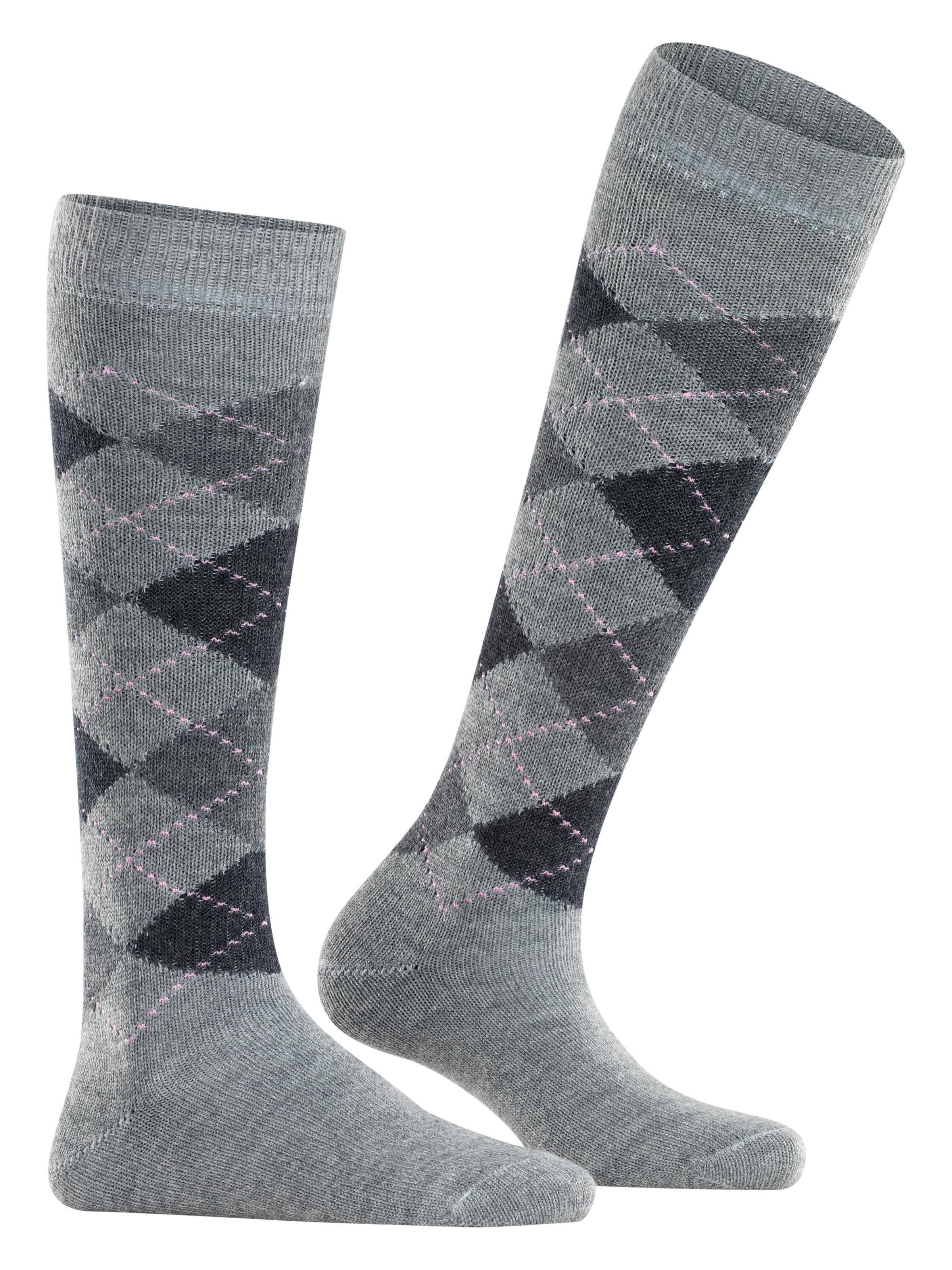 BURLINGTON Over the Knee Socks 'Whitby' in Grey: front