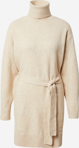 EDITED Gebreide jurk 'Okka' in Beige: voorkant