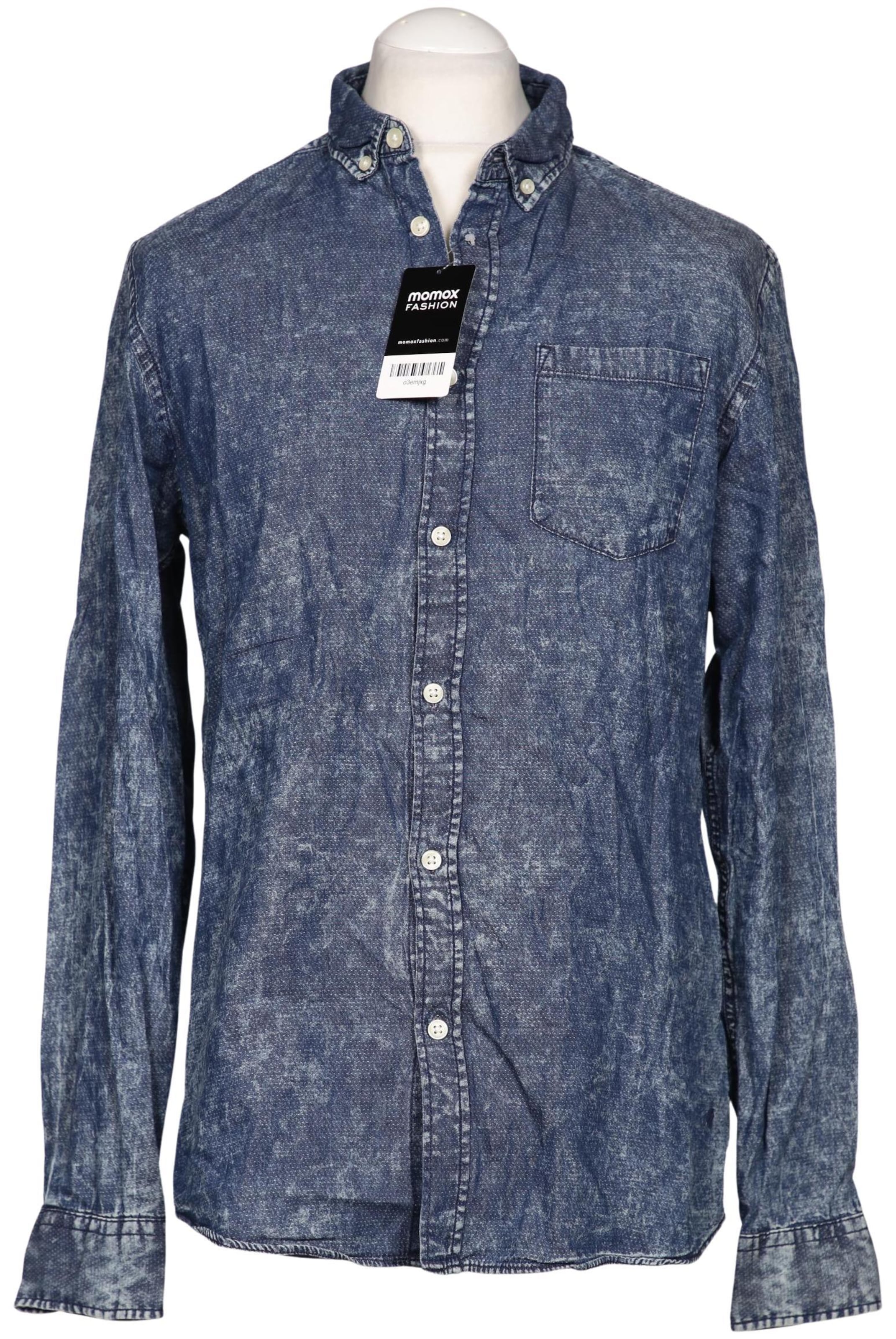JACK & JONES Button Up Shirt in L in Blue: front