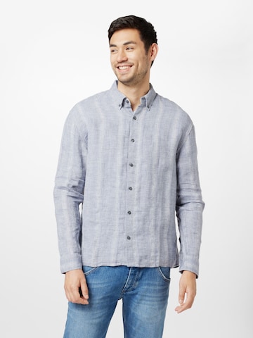 Abercrombie & Fitch Regular fit Риза в синьо: отпред