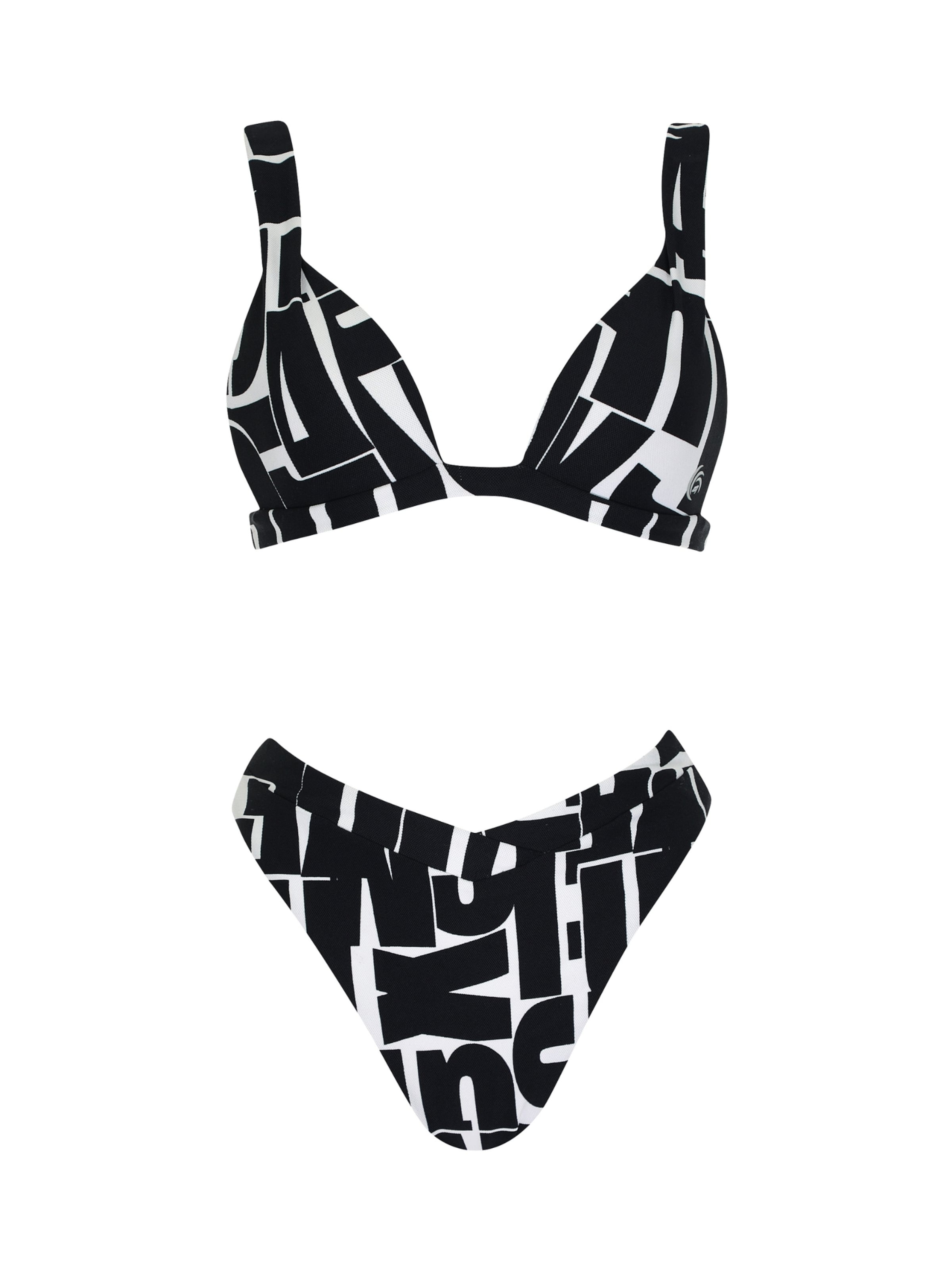 OLYMPIA Triangel Bikini in Schwarz: Vorderseite