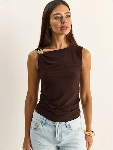 Chemisier 'Blusen' Bianco Lucci en marron